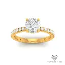 Round Diamond Hidden Halo and Diamond Band Engagement Ring(Mount) LG00078 (Based on 1ct center stone)