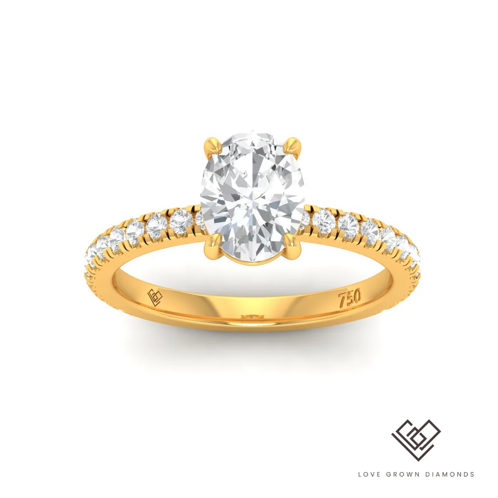 Oval Diamond Band Engagement Ring(Mount) LG00075 (Based on 1ct center stone)