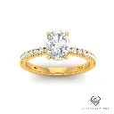 Oval Diamond Band Engagement Ring(Mount) LG00075 (Based on 1ct center stone)