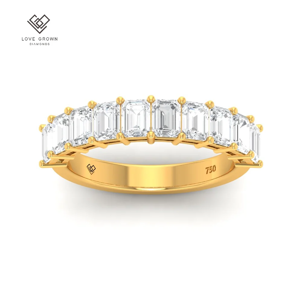 LG00008 Emerald cut wedding band 2.50 Ct