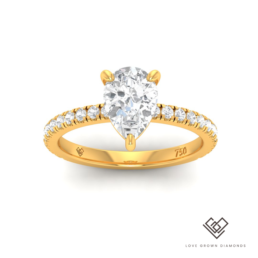 Pear Diamond Band Engagement Ring(Mounts)  LG00093