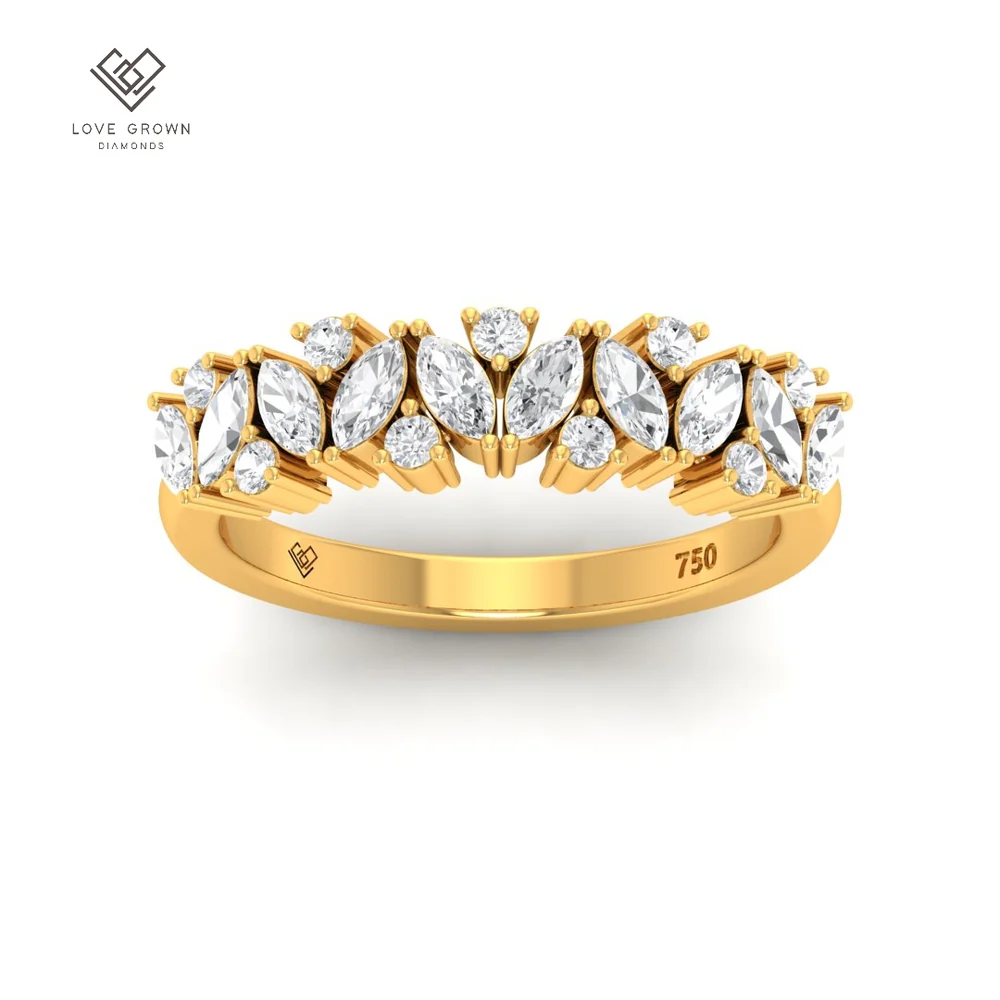 LG00018 Marquise&Round Diamond Wedding Band