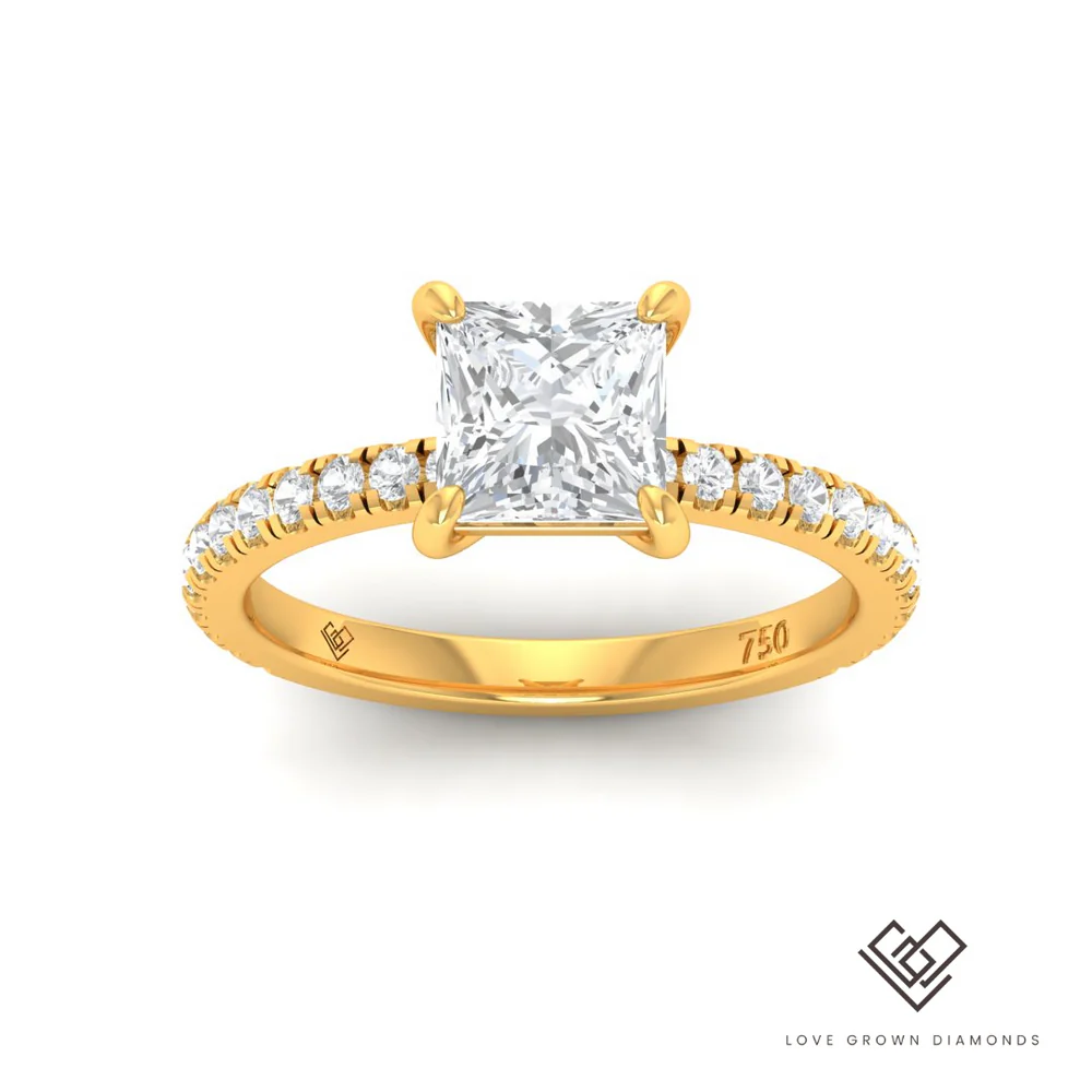 Princess Diamond Band Engagement Ring(Mounts)  LG00122