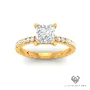 Princess Diamond Band Engagement Ring(Mounts)  LG00122