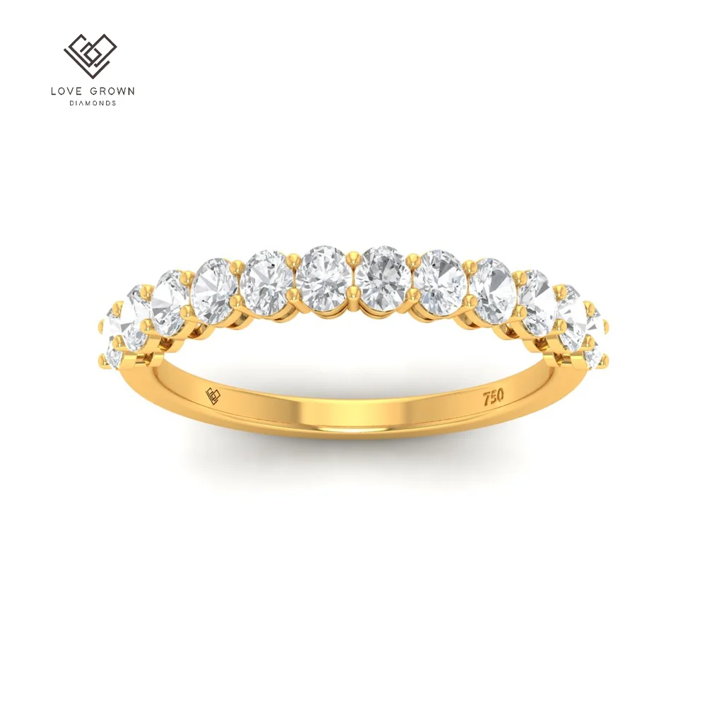 Oval Cut Diamond Half Wedding Band LWRO-00008