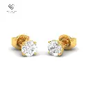 2.00ct (1.00ct each ear) total diamond weight stud mounts with push backs