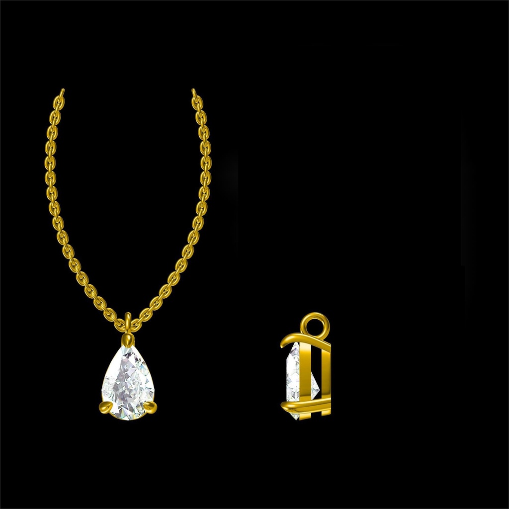 Pear Solitaire Pendant  (Mounts)  