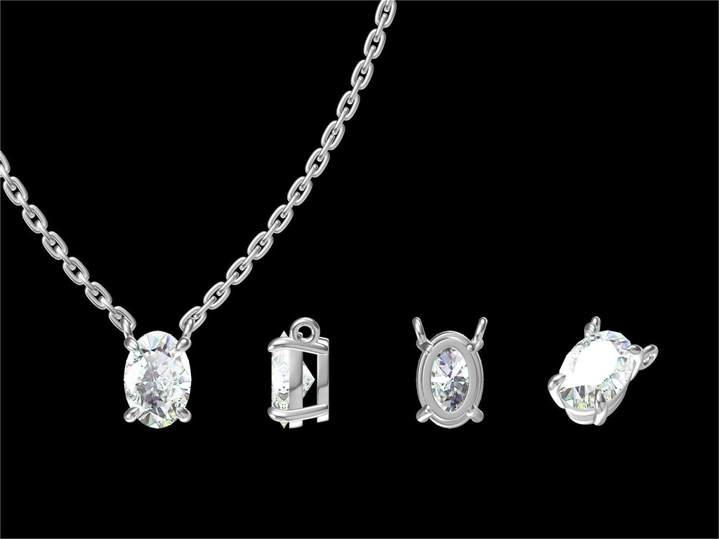 Pear Diamond Necklace (Mounts)