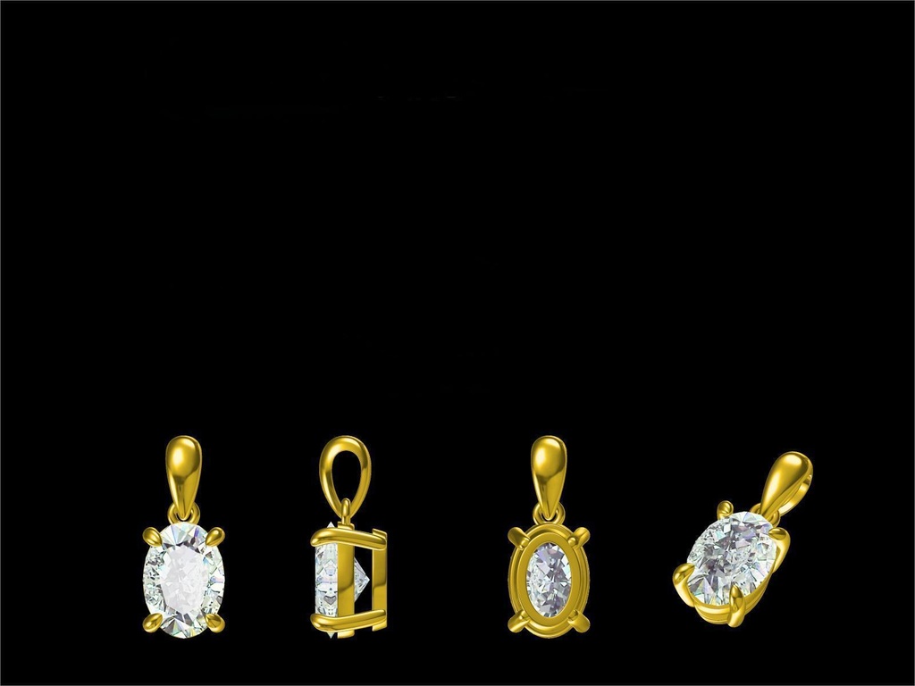 Oval Solitaire Pendant  (Mounts)