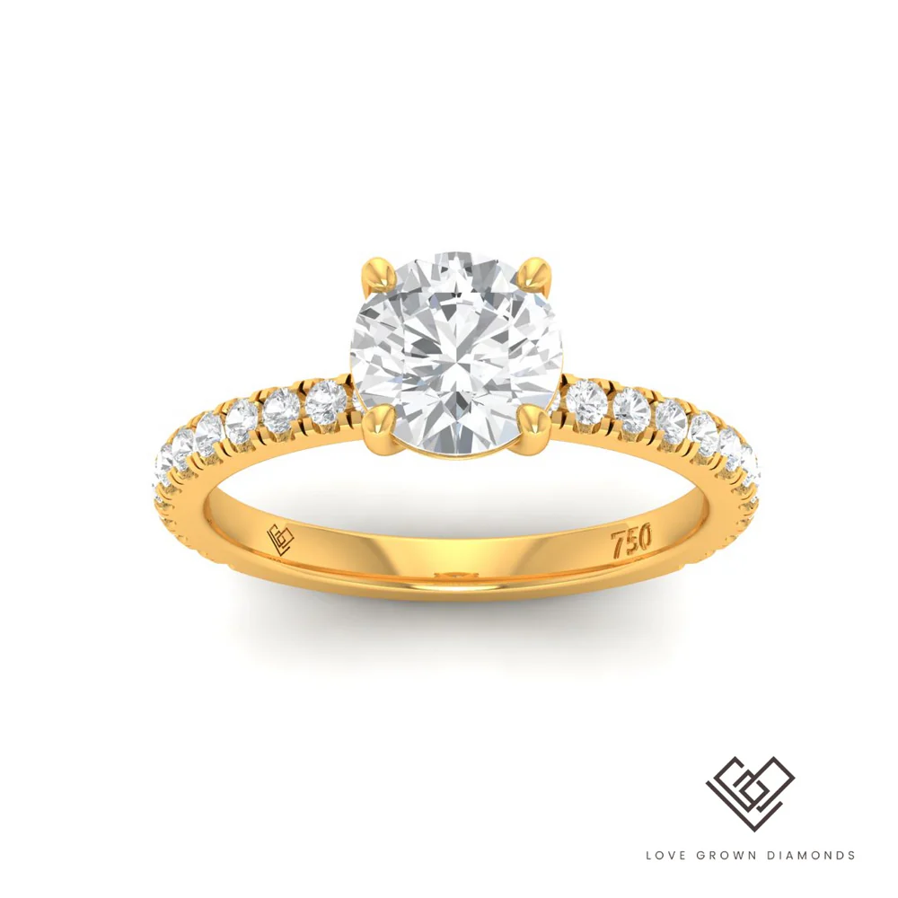 Round Diamond Band Engagement Ring(Mount) LG00002(Based on 1ct center stone)