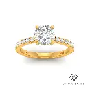 Round Diamond Band Engagement Ring(Mount) LG00002(Based on 1ct center stone)